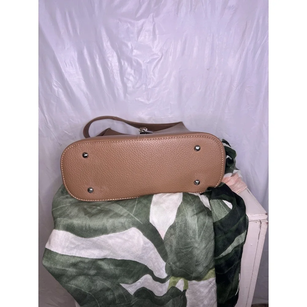 Hobo Bag Purse Brown Pebbled‎ Leather Inside Pockets Locket